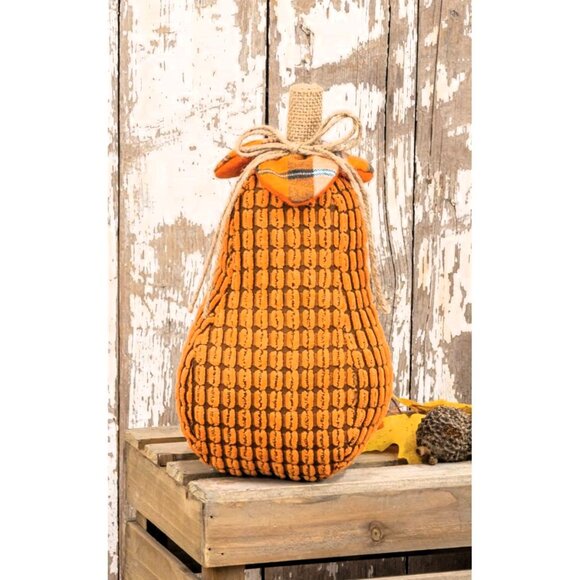 Fall Plaid Gourd Pumpkins- Set of 2 - Picture 5 of 5